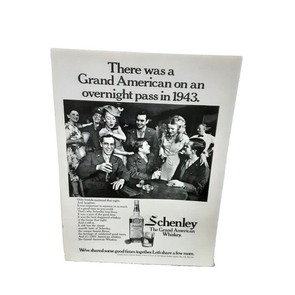 1974 Schenley Grand American Whiskey Original Print Ad 70s